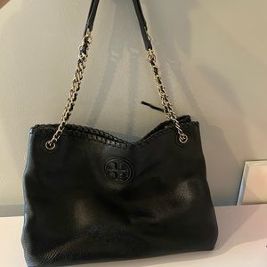 Tory Burch Leather handbag with gold strap detail